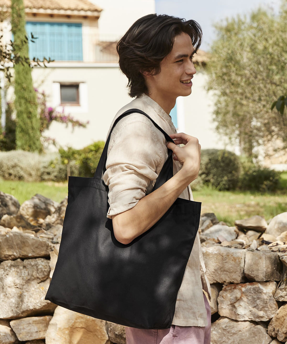 Tryck din logga på Väskor från Westford Mill - Anpassa Westford Mill - Recycled Cotton Maxi Tote i färgen för företag, föreningar och privatpersoner