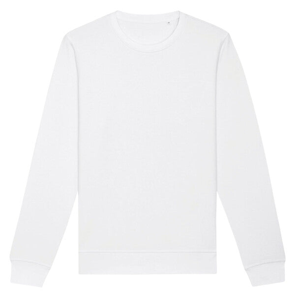 Tryck din logga på Sweatshirts design från Stanley/Stella - Anpassa Stanley/Stella Roller – Klassisk Sweatshirt i 100 % Ekologisk Bomull i färgen White för företag, föreningar och privatpersoner