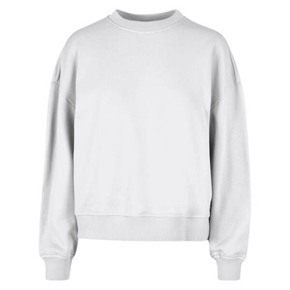 Tryck din logga på från Impala Print Shop - Anpassa BUILD YOUR BRAND Women’s oversized crew neck sweatshirt BY212 i färgen Vitt för företag, föreningar och privatpersoner