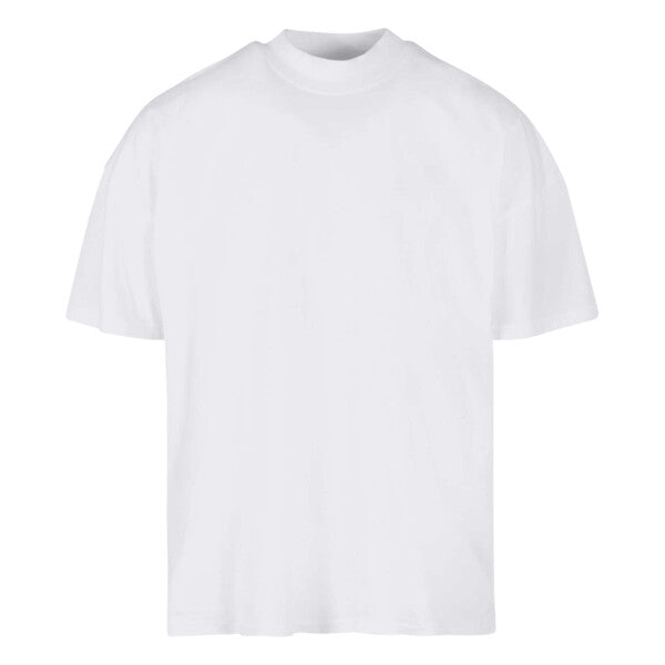 Tryck din logga på från Impala Print Shop - Anpassa BUILD YOUR BRAND Oversized mock neck tee BY230 i färgen Vitt för företag, föreningar och privatpersoner
