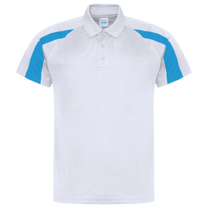 Tryck din logga på från Impala Print Shop - Anpassa AWDis Contrast cool polo JC043 i färgen Vitt för företag, föreningar och privatpersoner