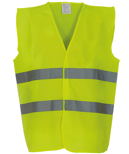 Tryck din logga på Skyddsvästar från Yoko - Anpassa Hi-vis väst med 2-band i färgen för företag, föreningar och privatpersoner