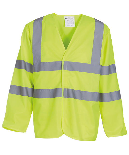 Tryck din logga på Skyddsvästar från Yoko - Anpassa Hi-vis väst med lång ärm i färgen för företag, föreningar och privatpersoner