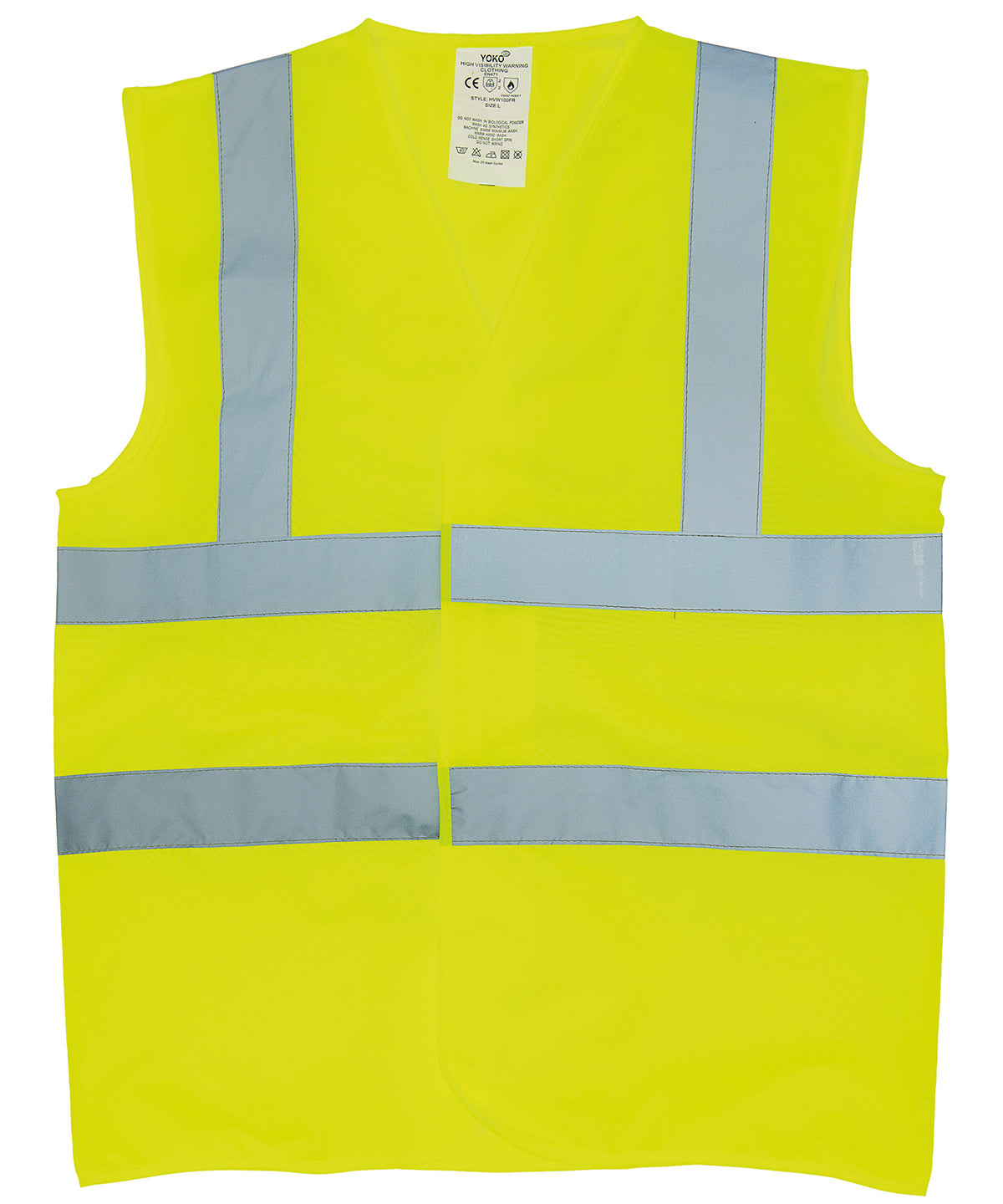 Tryck din logga på Skyddsvästar från Yoko - Anpassa Flamskyddad ärmlös väst i hi-vis-utförande i färgen för företag, föreningar och privatpersoner