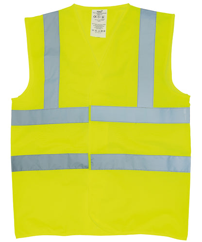 Tryck din logga på Skyddsvästar från Yoko - Anpassa Flamskyddad ärmlös väst i hi-vis-utförande i färgen för företag, föreningar och privatpersoner