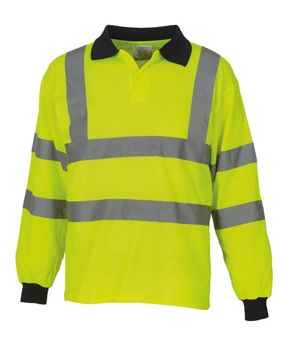 Tryck din logga på Piké från Yoko - Anpassa YOKO - Piké med lång ärm och Hi-vis i färgen för företag, föreningar och privatpersoner