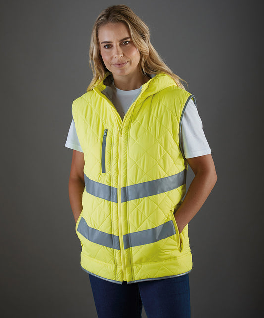 Tryck din logga på Termovästar från Yoko - Anpassa Hi-vis väst Kensington med huva i färgen för företag, föreningar och privatpersoner