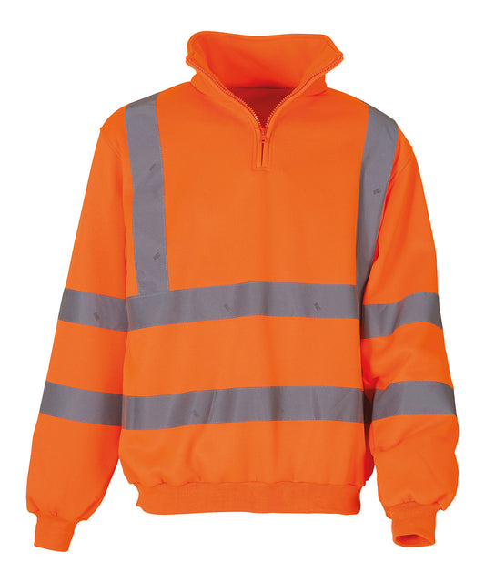 Tryck din logga på Sweatshirts från Yoko - Anpassa Hi-vis sweatshirt med dragkedja i färgen för företag, föreningar och privatpersoner