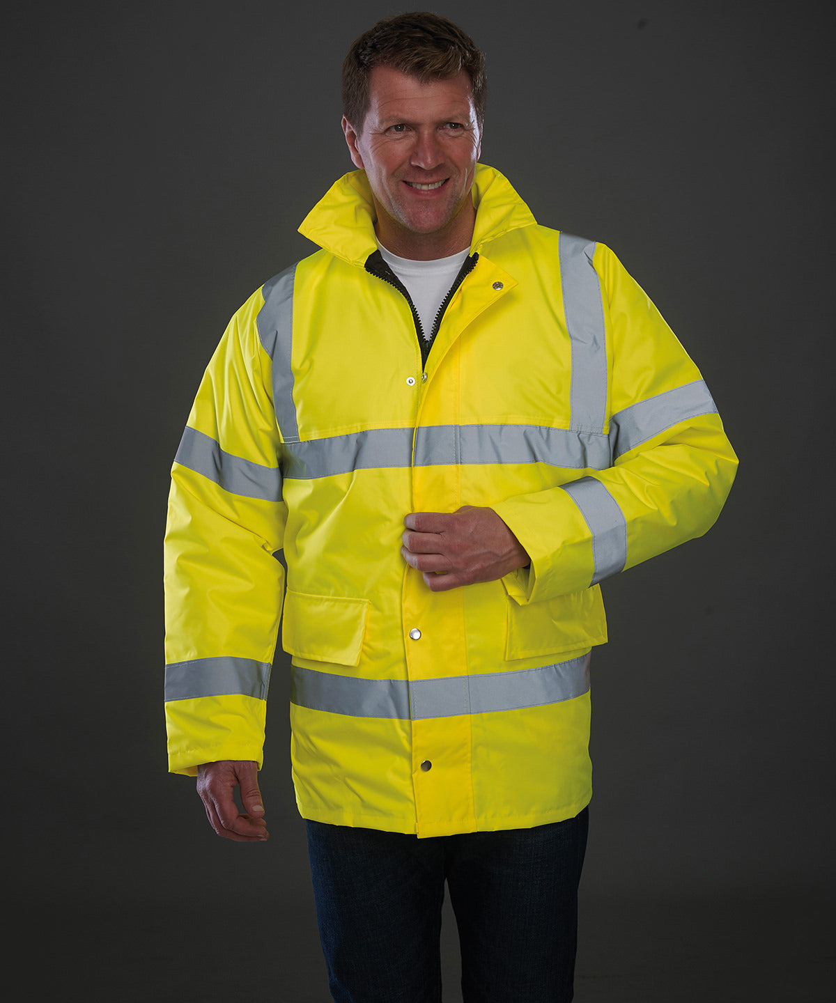 Tryck din logga på Jackor från Yoko - Anpassa Hi-vis klassisk motorvägsjacka i färgen för företag, föreningar och privatpersoner