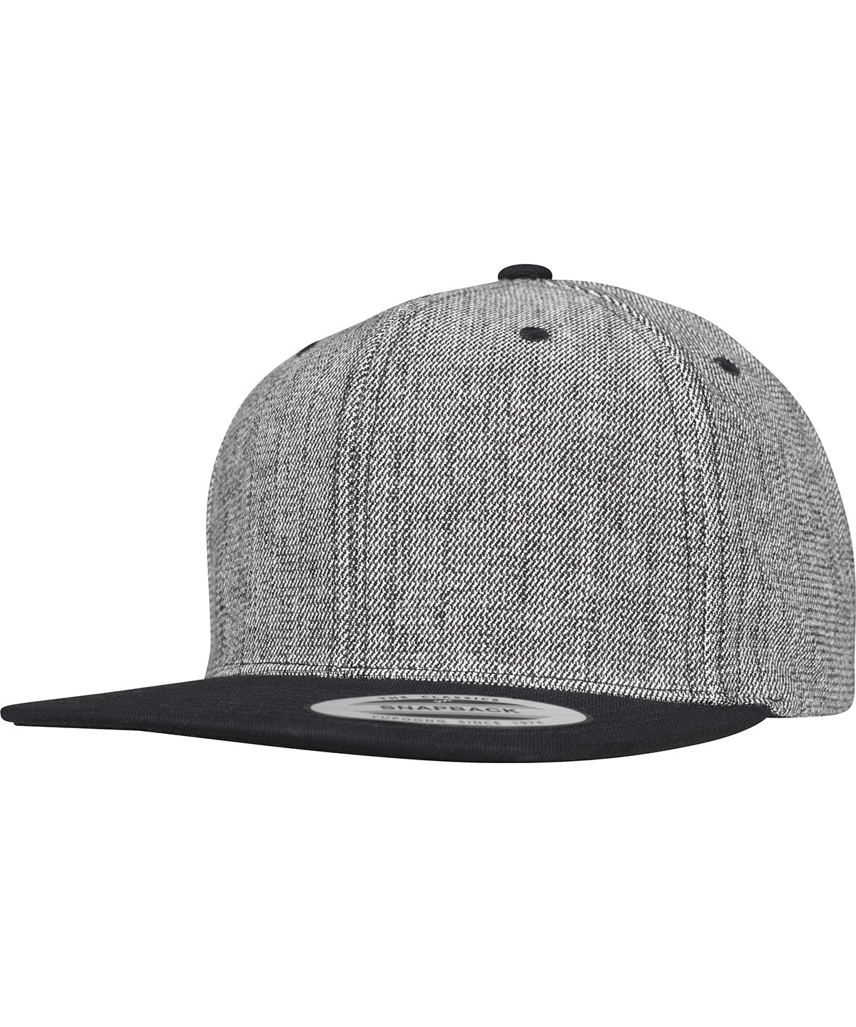 Tryck din logga på Kepsar från Flexfit by Yupoong - Anpassa Melange solid snapback i färgen för företag, föreningar och privatpersoner