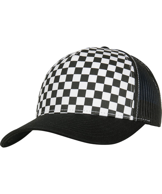 Tryck din logga på Kepsar från Flexfit by Yupoong - Anpassa Retro trucker med rutmönster i färgen för företag, föreningar och privatpersoner