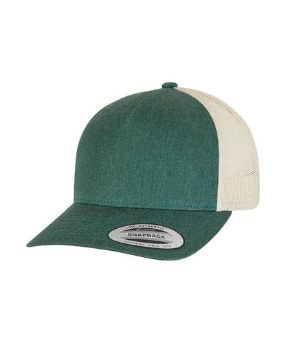 Tryck din logga på Kepsar från Flexfit by Yupoong - Anpassa 5-panel retro trucker 2-tone keps i färgen Mörkgrön One Size för företag, föreningar och privatpersoner