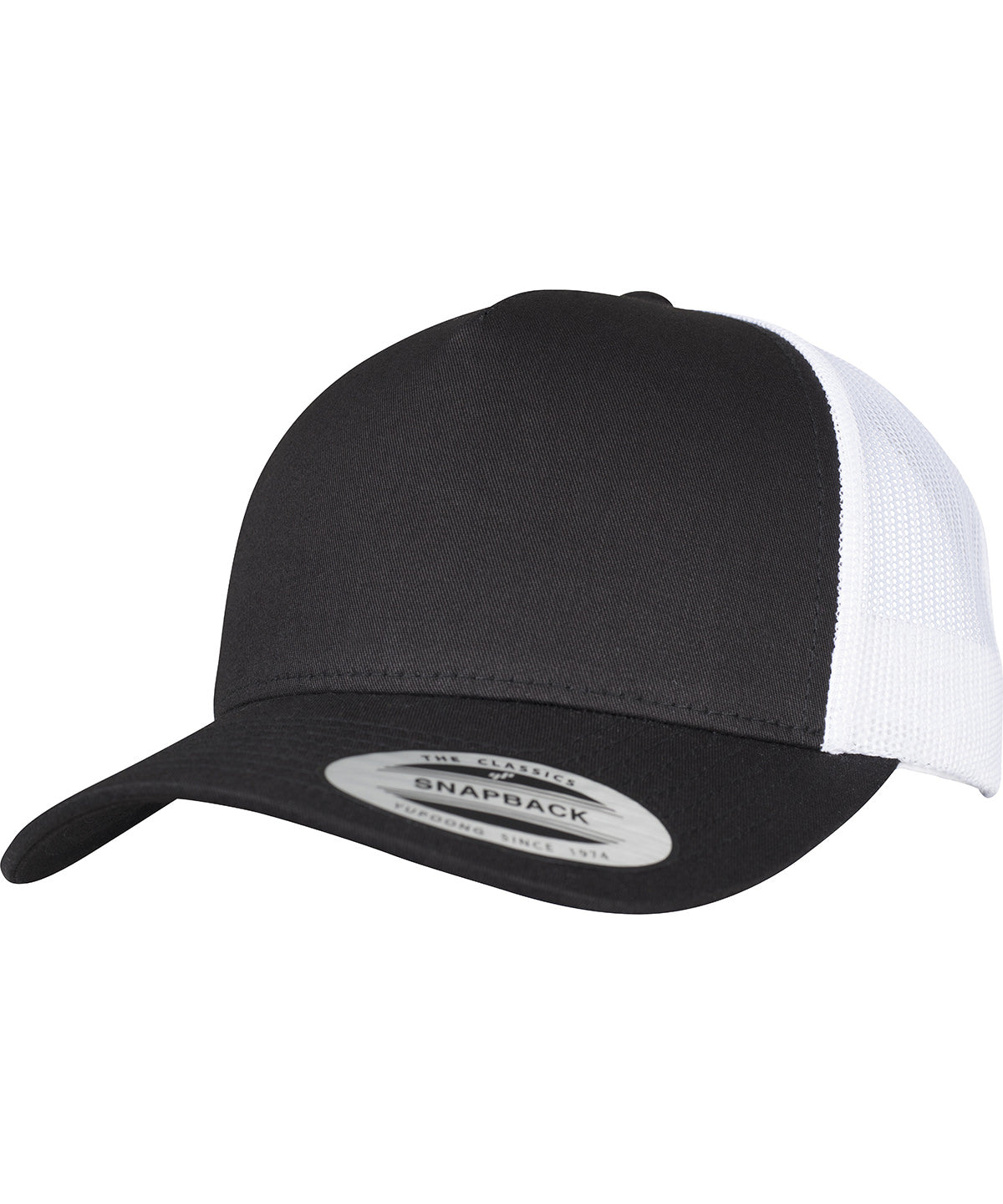 Tryck din logga på Kepsar från Flexfit by Yupoong - Anpassa 5-panel retro trucker 2-tone keps i färgen för företag, föreningar och privatpersoner