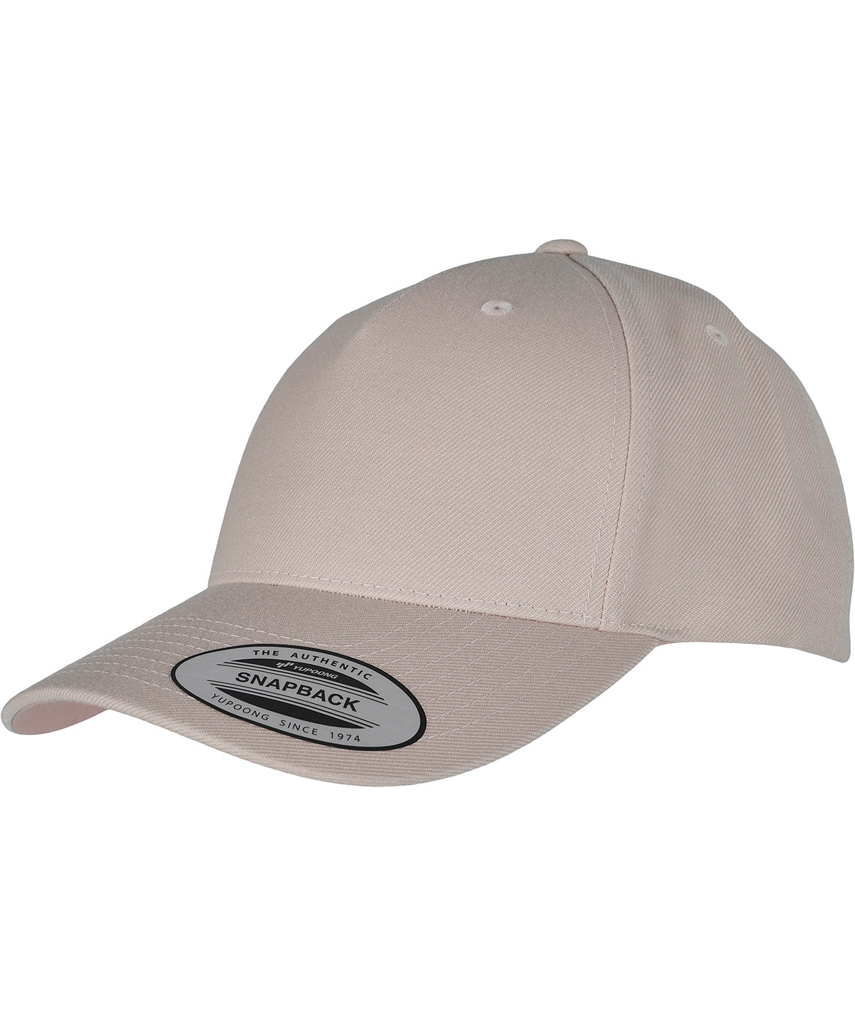 Tryck din logga på Kepsar från Flexfit by Yupoong - Anpassa YP Klassisk 5-panel premium snapback keps med böjd visir i färgen Naturligt One Size för företag, föreningar och privatpersoner