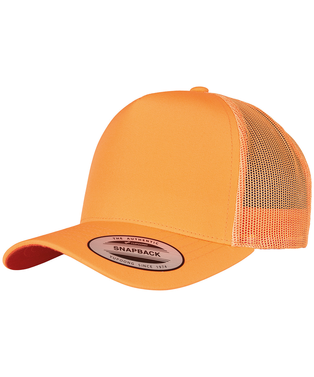 Tryck din logga på Kepsar från Flexfit by Yupoong - Anpassa Neon retro trucker i färgen för företag, föreningar och privatpersoner