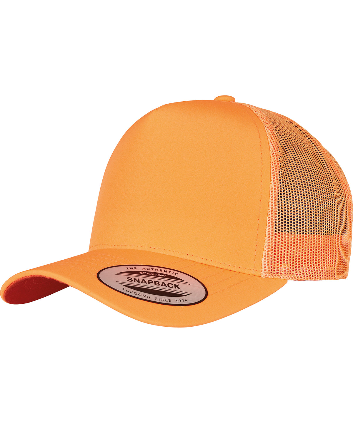 Tryck din logga på Kepsar från Flexfit by Yupoong - Anpassa Neon retro trucker i färgen Default Title One Size för företag, föreningar och privatpersoner