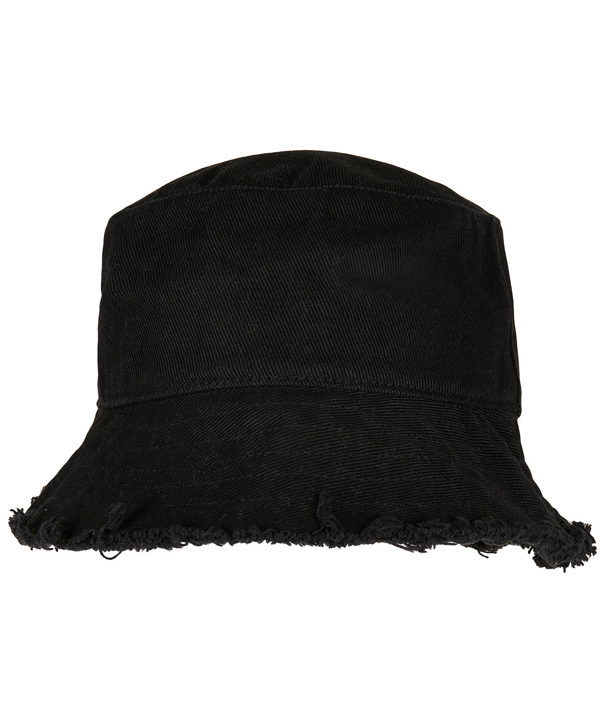 Tryck din logga på Hattar från Flexfit by Yupoong - Anpassa Bucket hatt med öppen kant i färgen Svart One Size för företag, föreningar och privatpersoner