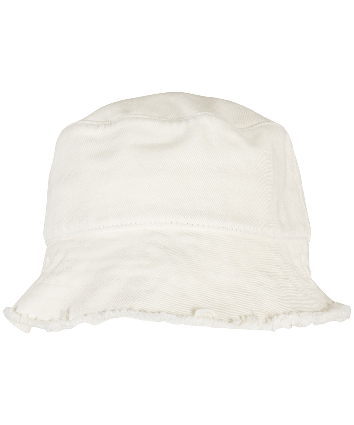 Tryck din logga på Hattar från Flexfit by Yupoong - Anpassa Bucket hatt med öppen kant i färgen Off Vit One Size för företag, föreningar och privatpersoner