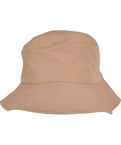 Tryck din logga på Hattar från Flexfit by Yupoong - Anpassa Hatt med elastisk justering Bucket i färgen Beige One Size för företag, föreningar och privatpersoner