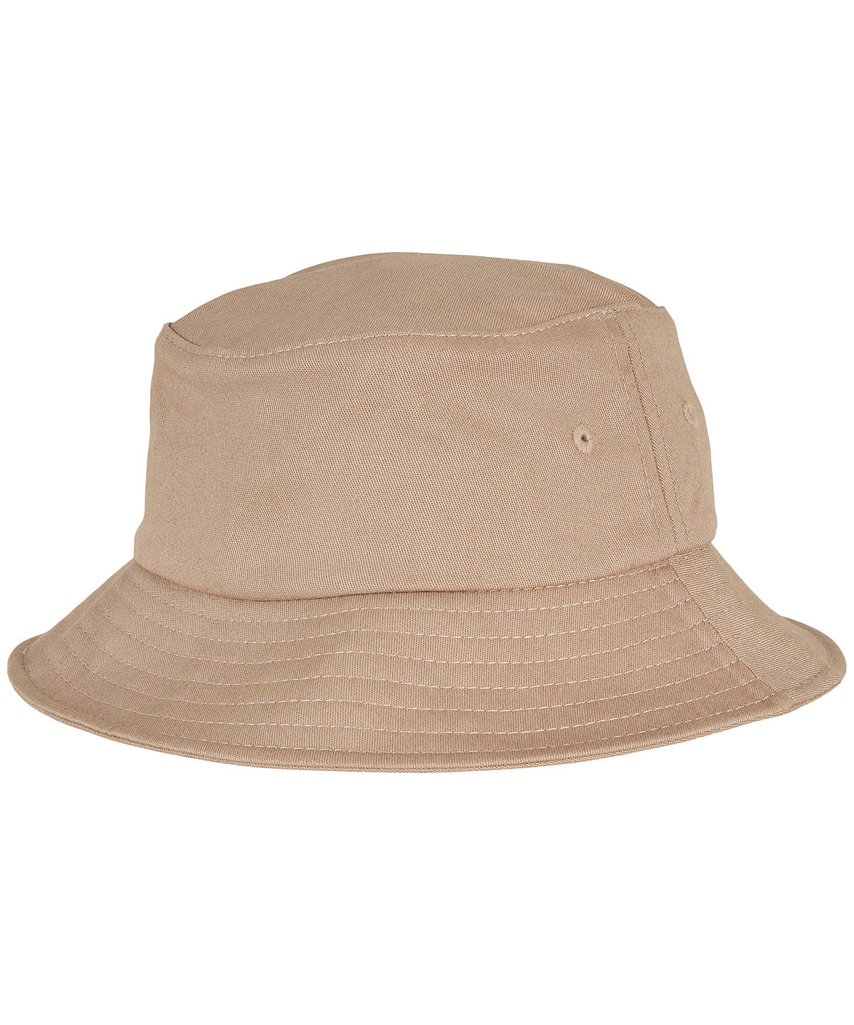 Tryck din logga på Hattar från Flexfit by Yupoong - Anpassa Barn Flexfit bomull twill bucket hatt i färgen Khaki One Size för företag, föreningar och privatpersoner