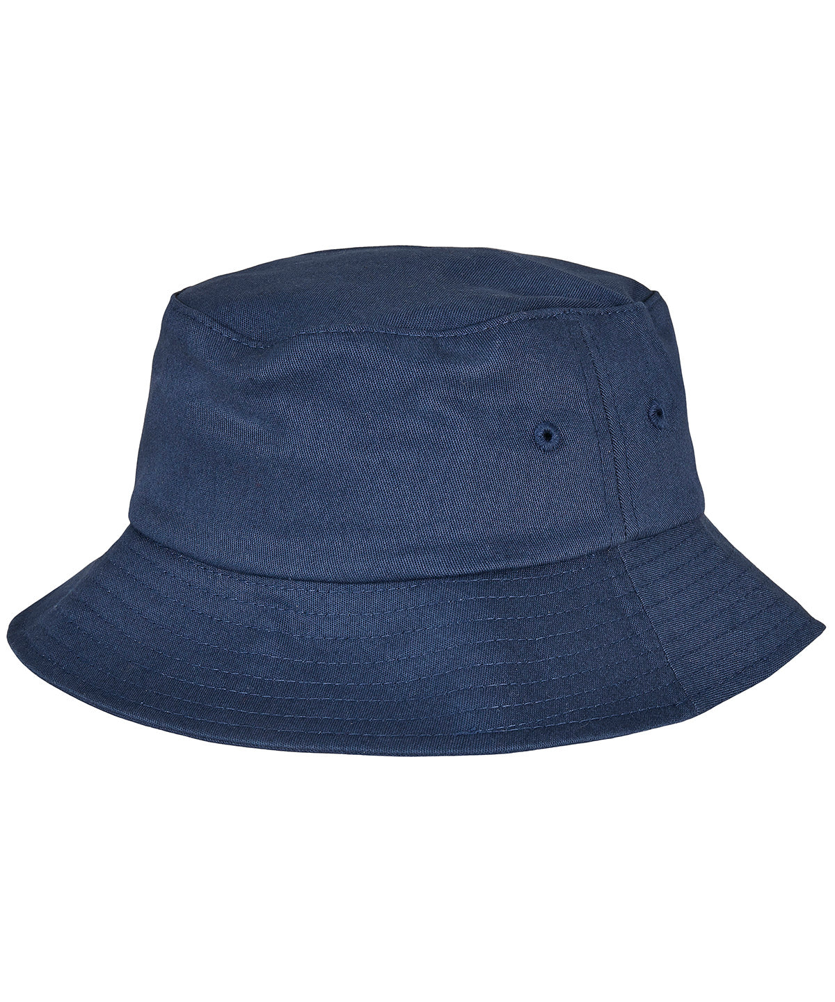 Tryck din logga på Hattar från Flexfit by Yupoong - Anpassa Barn Flexfit bomull twill bucket hatt i färgen Marinblå One Size för företag, föreningar och privatpersoner