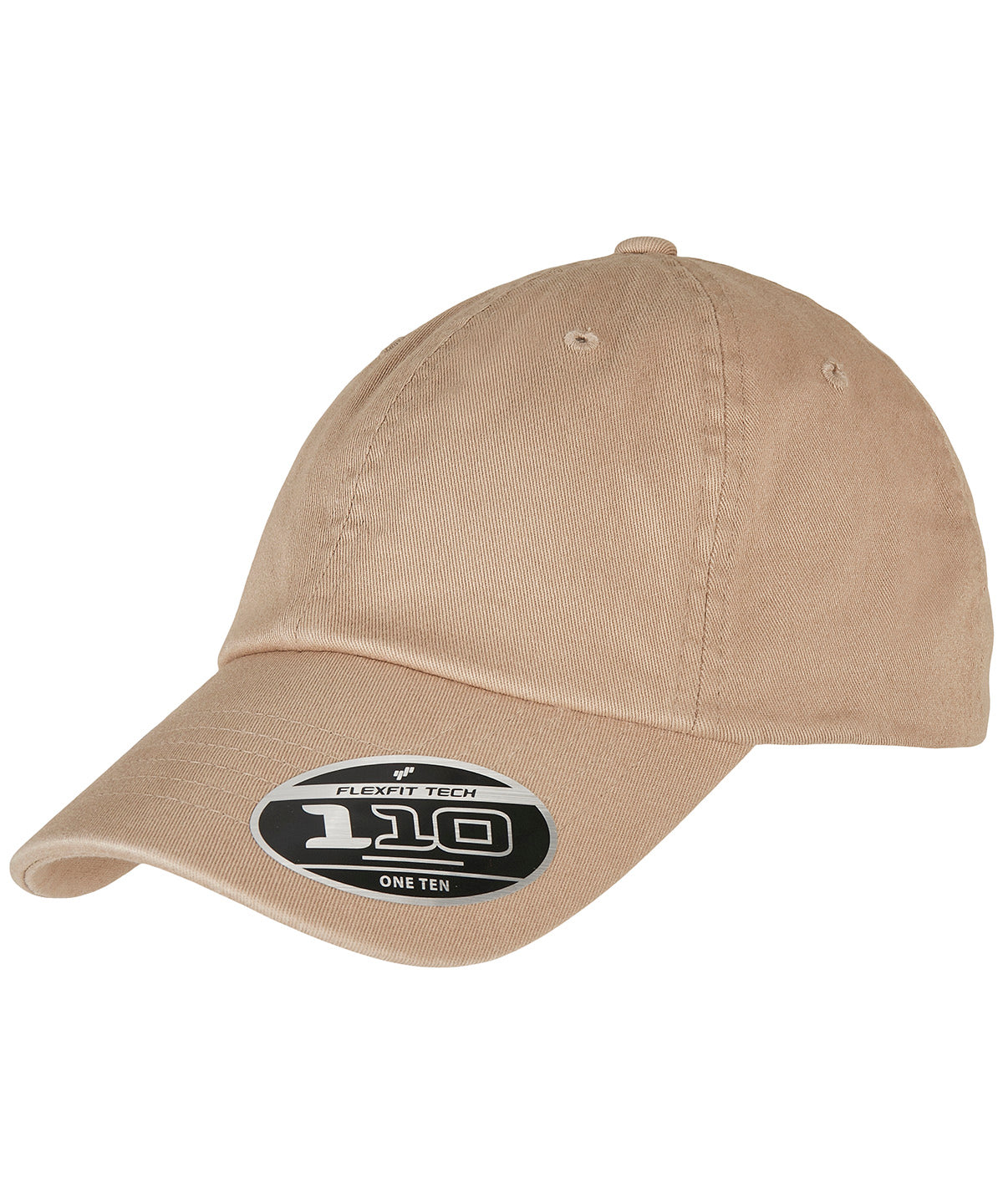 Tryck din logga på Kepsar från Flexfit by Yupoong - Anpassa Eco washing 110 ostrukturerad alpha cap i färgen Khaki One Size för företag, föreningar och privatpersoner