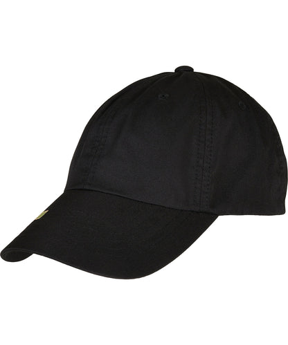 Tryck din logga på Kepsar från Flexfit by Yupoong - Anpassa Dad cap i återvunnen polyester i färgen Svart One Size för företag, föreningar och privatpersoner