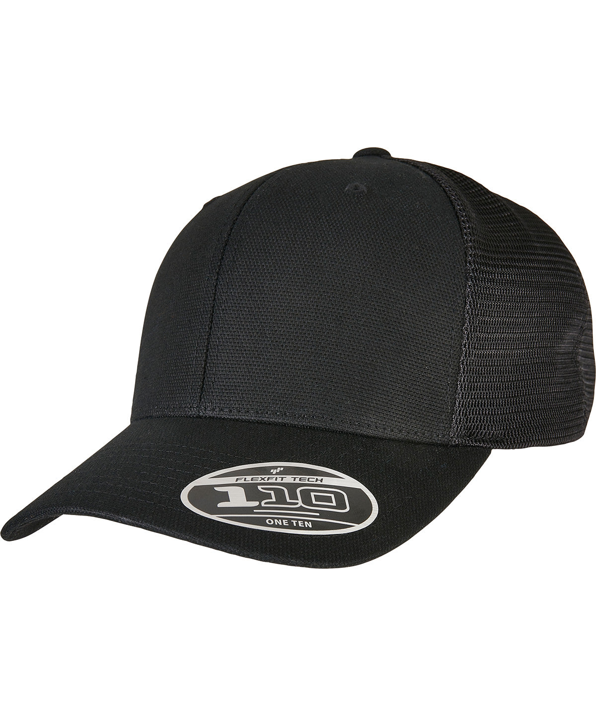 Tryck din logga på Kepsar från Flexfit by Yupoong - Anpassa 110 Trucker i strukturerad canvas i färgen Svart One Size för företag, föreningar och privatpersoner