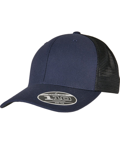 Tryck din logga på Kepsar från Flexfit by Yupoong - Anpassa 110 Trucker i strukturerad canvas i färgen Marinblå One Size för företag, föreningar och privatpersoner