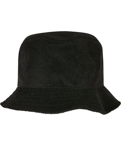 Tryck din logga på Hattar från Flexfit by Yupoong - Anpassa Frottee bucket hat i färgen för företag, föreningar och privatpersoner