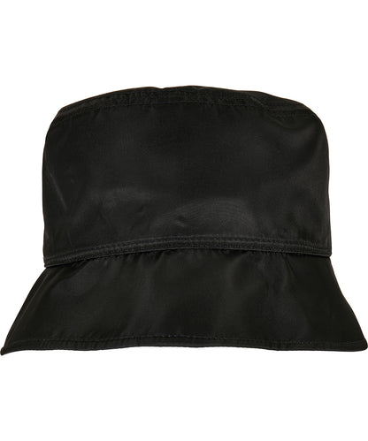 Tryck din logga på Hattar från Flexfit by Yupoong - Anpassa Nylon sherpa bucket hat i färgen Svart One Size för företag, föreningar och privatpersoner