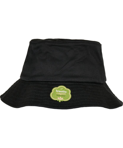 Tryck din logga på Hattar från Flexfit by Yupoong - Anpassa Bucket hat i ekologisk bomull i färgen Svart One Size för företag, föreningar och privatpersoner