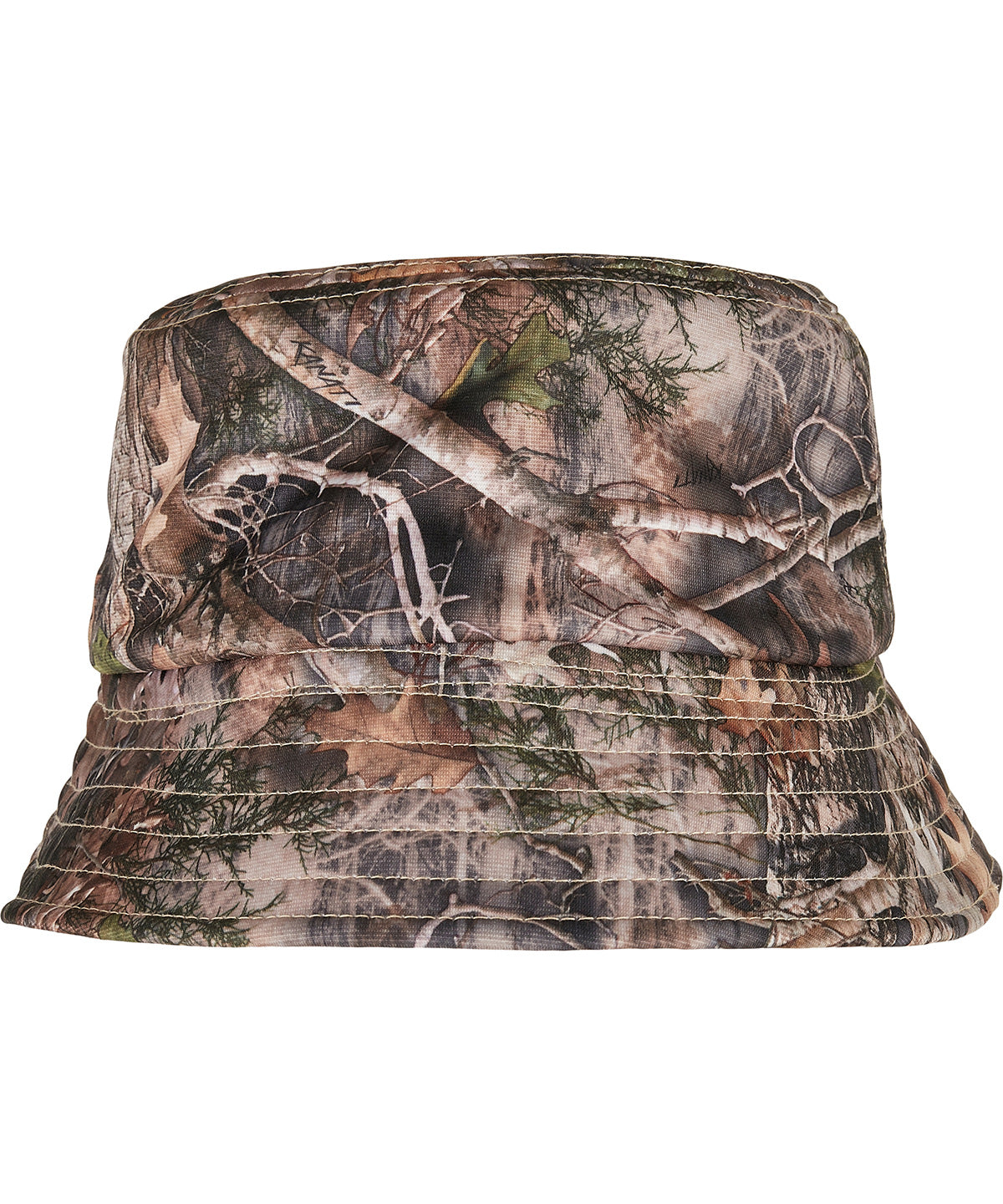 Tryck din logga på Hattar från Flexfit by Yupoong - Anpassa Sherpa Real Tree Camo vändbar bucket hatt i färgen för företag, föreningar och privatpersoner