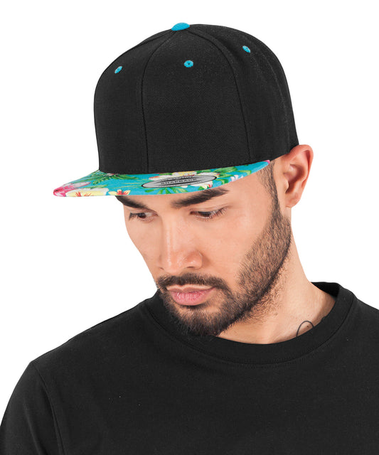 Tryck din logga på Kepsar från Flexfit by Yupoong - Anpassa YP - Hawaiiansk snapback i färgen för företag, föreningar och privatpersoner