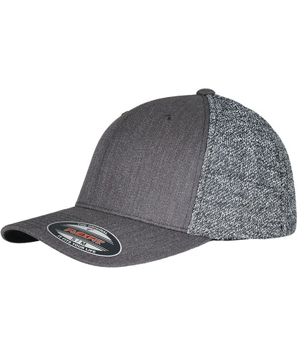 Tryck din logga på Kepsar från Flexfit by Yupoong - Anpassa YP - Flexfit trucker - melange mesh i färgen Mellangrå One Size för företag, föreningar och privatpersoner