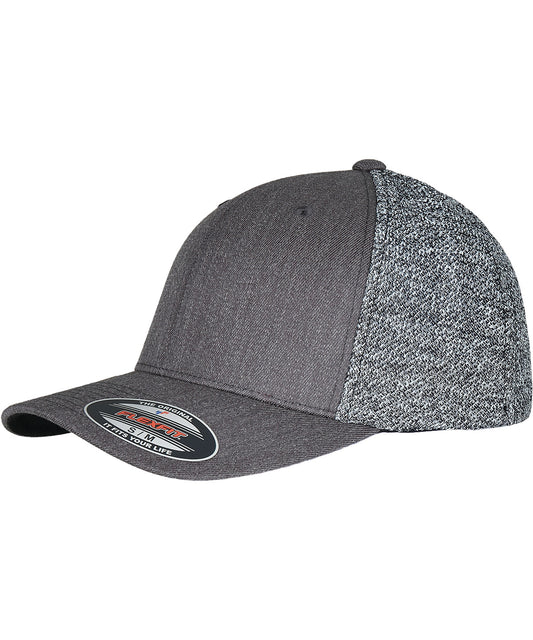 Tryck din logga på Kepsar från Flexfit by Yupoong - Anpassa YP - Flexfit trucker - melange mesh i färgen för företag, föreningar och privatpersoner