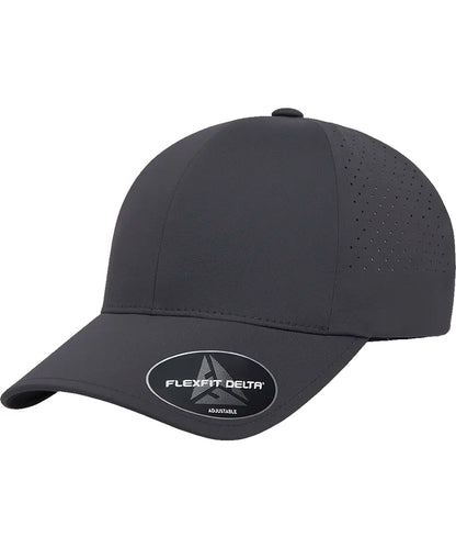 Tryck din logga på Kepsar från Flexfit by Yupoong - Anpassa Flexfit YP - Delta snapback i färgen Mörkgrå One Size för företag, föreningar och privatpersoner