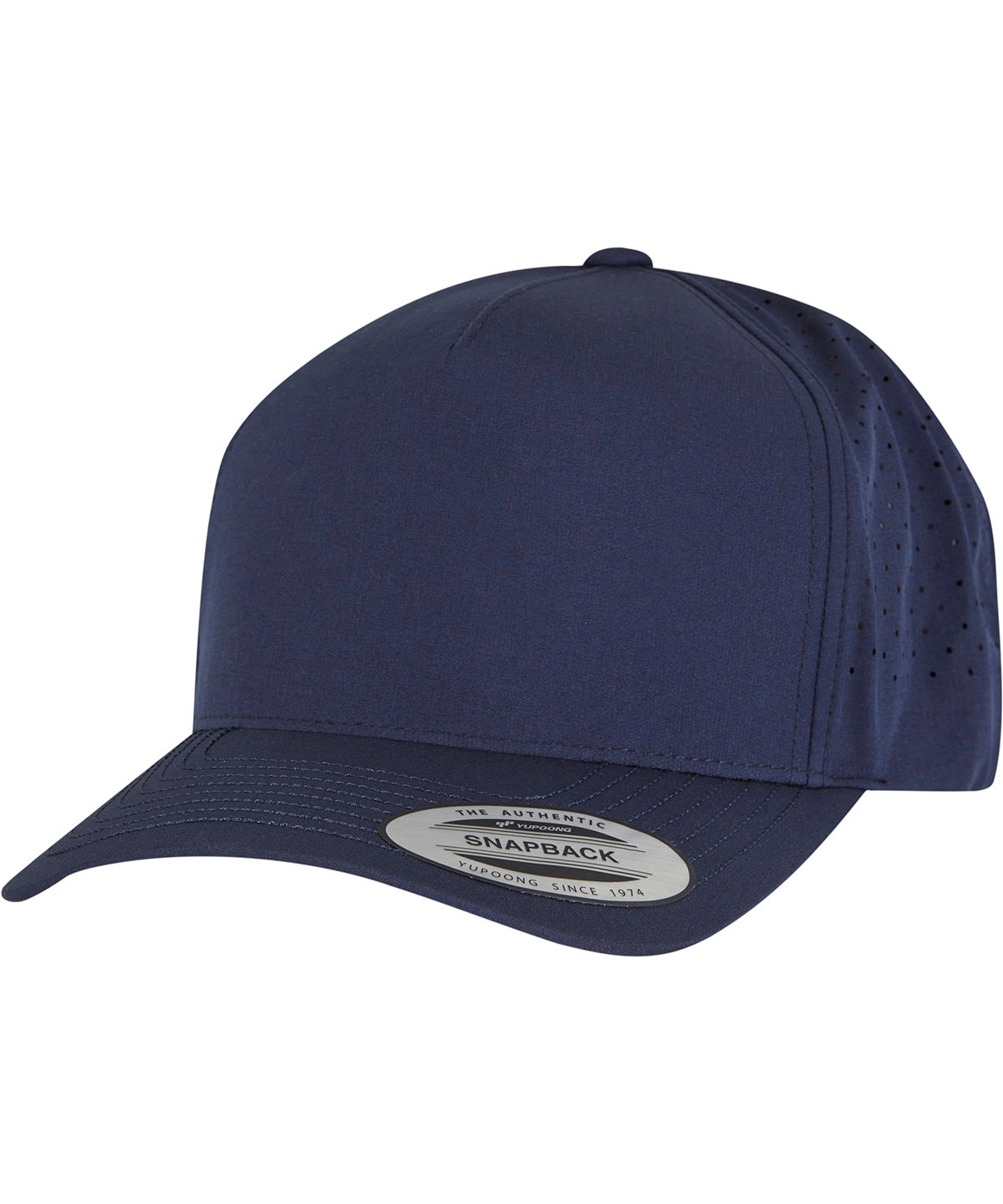 Tryck din logga på Kepsar från Flexfit by Yupoong - Anpassa Flexfit YP - Klassisk 5-panel snapback i färgen Marinblå One Size för företag, föreningar och privatpersoner