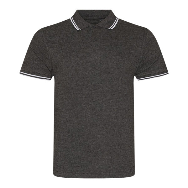 Tryck din logga på från Impala Print Shop - Anpassa AWDis Stretch tipped polo JP003 i färgen Charcoal för företag, föreningar och privatpersoner