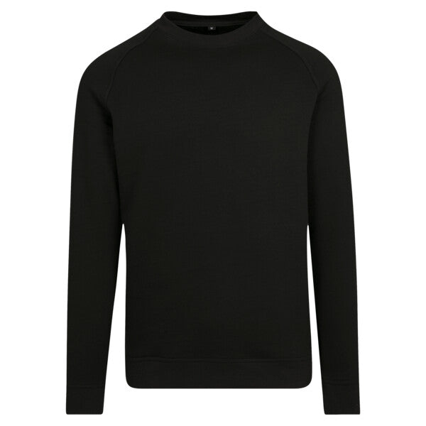 Tryck din logga på Sweatshirts design från Build Your Brand - Anpassa Build Your Brand Raglan Sweat Crew Neck – Stilren Sweatshirt med Raglanärm i färgen Black för företag, föreningar och privatpersoner