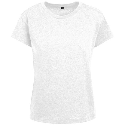 Tryck din logga på från Impala Print Shop - Anpassa BUILD YOUR BRAND Women's box tee BY052 i färgen Vitt för företag, föreningar och privatpersoner