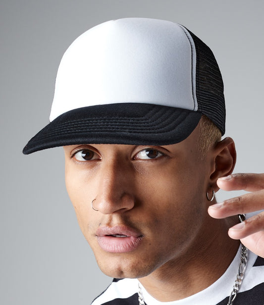 Tryck din logga på från Impala Print Shop - Anpassa BEECHFIELD Beechfield Vintage Snapback Trucker Cap B645 i färgen för företag, föreningar och privatpersoner
